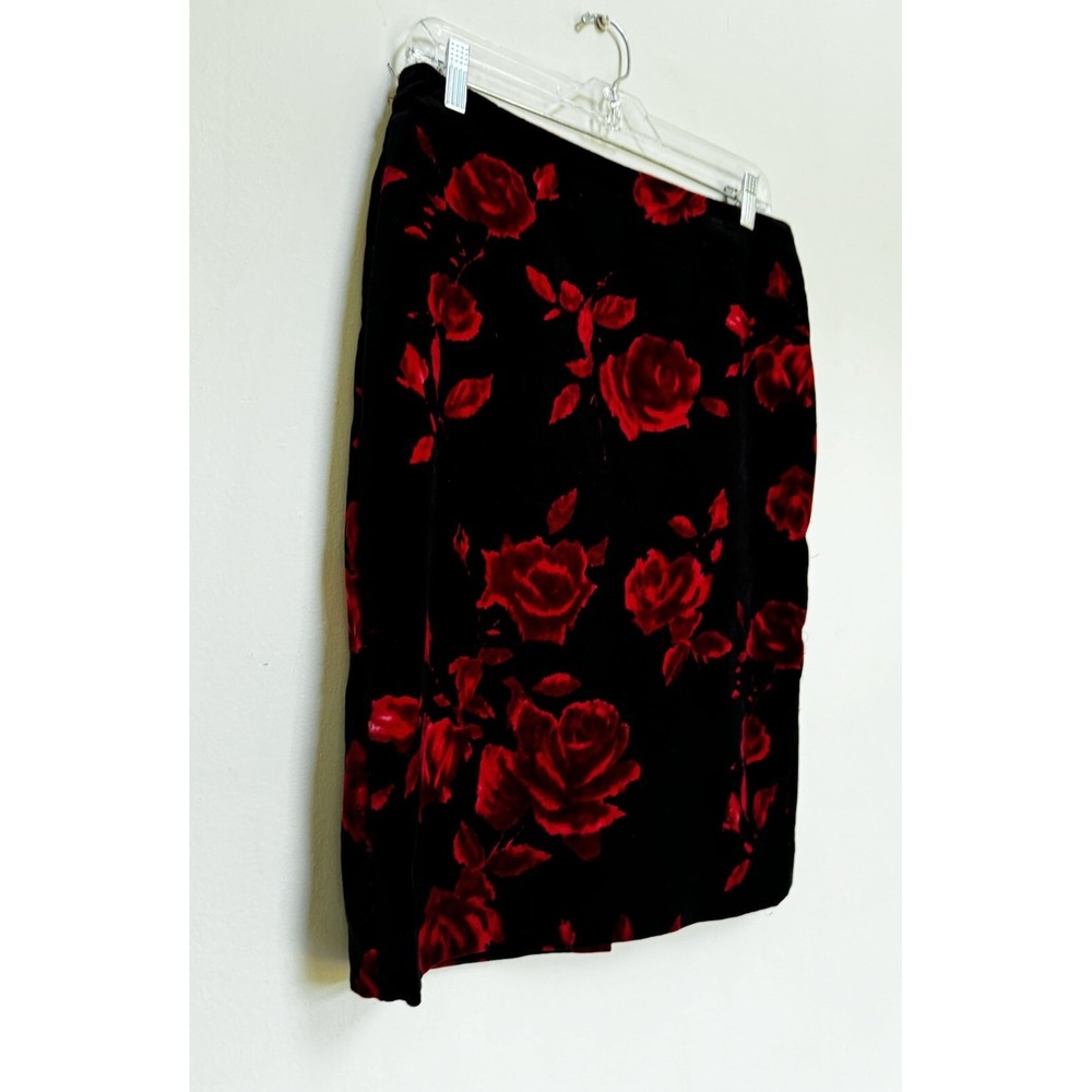 Talbots Skirt 6 Velvet Roses Floral Lined Coquette Old Money Whimsigoth Classic‎ - Picture 14 of 14